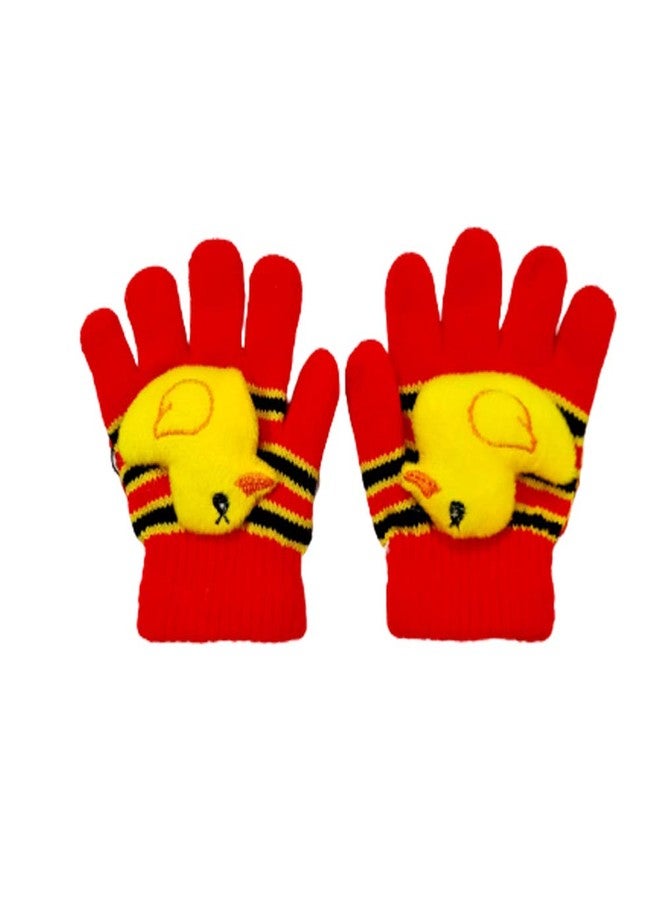 JMP 1Pair Acrylic Woolen Winter Gloves for Baby Girls & Baby Boys Gloves (Red,1-3 Years Old) - Image 2